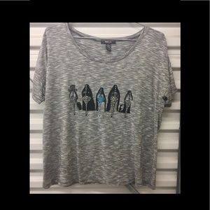 Grey blend style & co high heel shirt size L